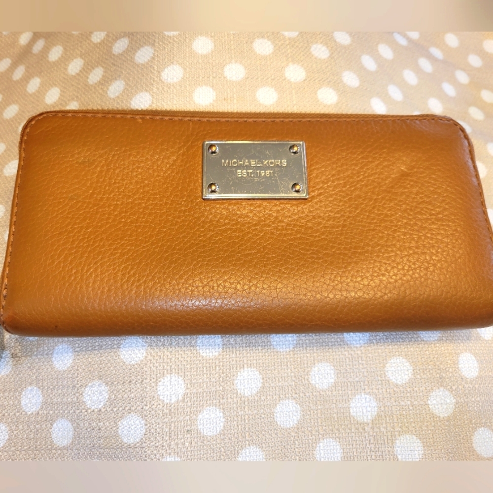 Michael Kors Brown Zip Around Wallet